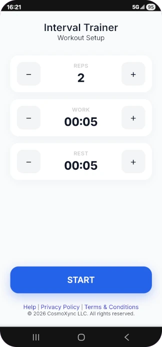 Timer Setup Screen